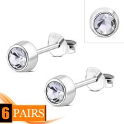 Cubic Zirconia Silver Stud Earrings, e426st